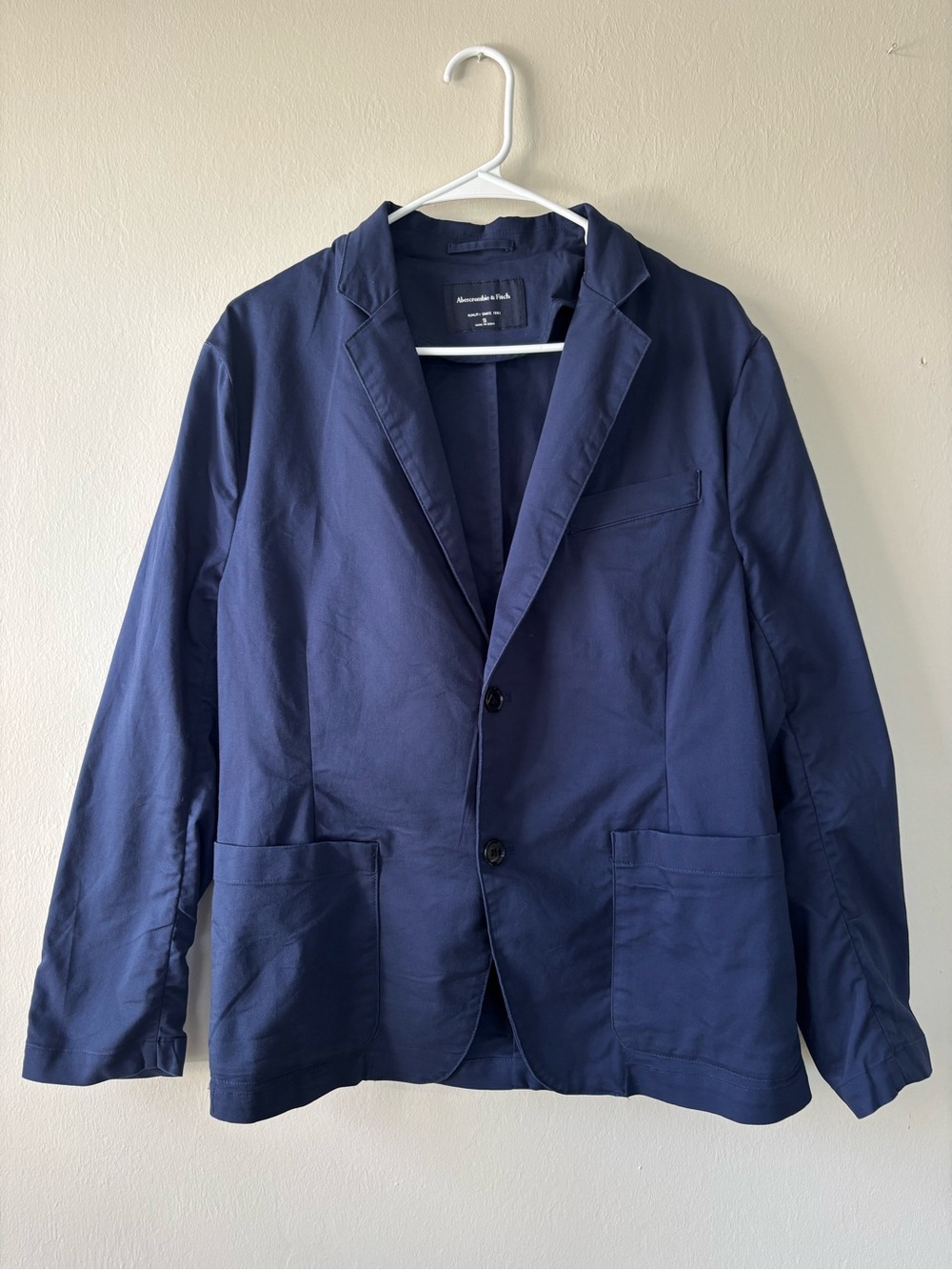 Abercrombie & Fitch Men’s Navy Blue 2 Button Blazer Sport Coat Size S 1320482